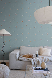 S10448 Misty Blue Butterflies Chinoiserie Garden Wallpaper by Sandberg