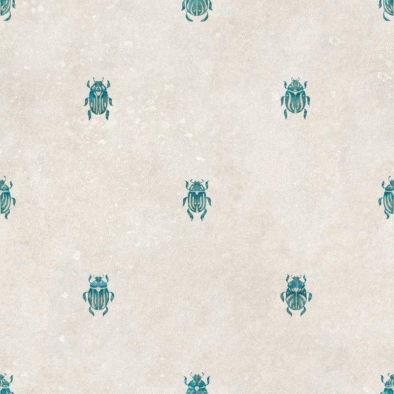 S10452 Blue Audrey Palm Garden Wallpaper by Sandberg