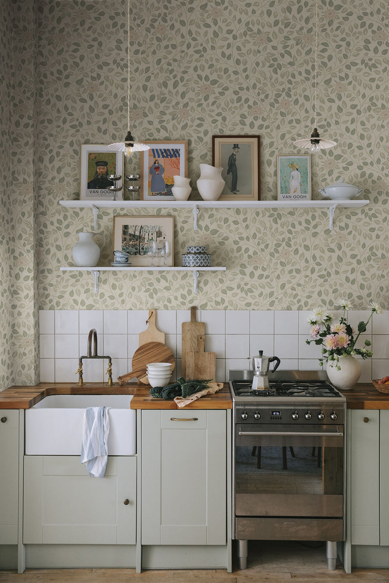 S10462 Spring Green Solliden Ett Hem, Öland Wallpaper by Sandberg
