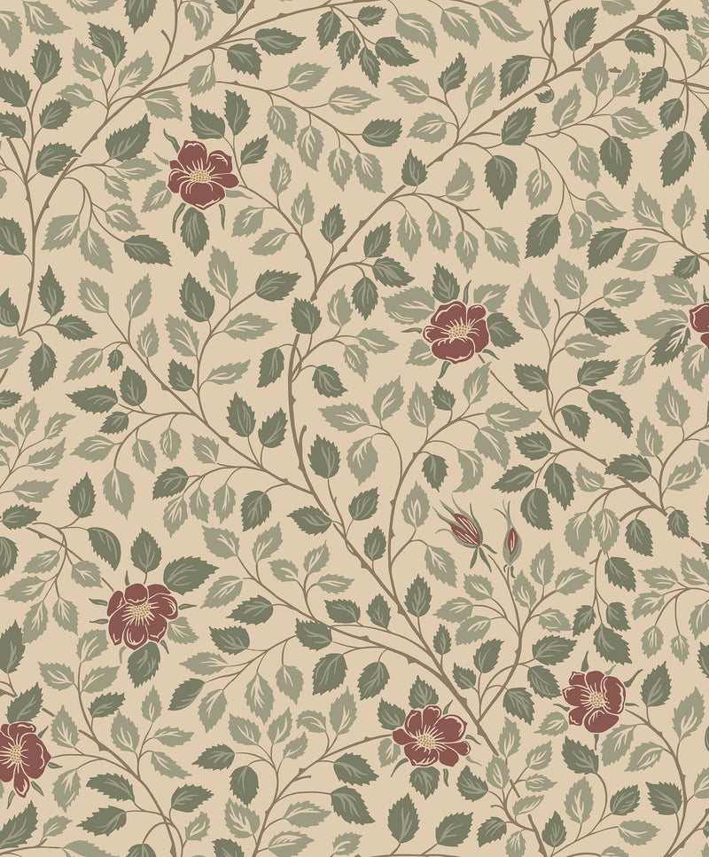 S10463 Burgundy Solliden Ett Hem, Öland Wallpaper by Sandberg