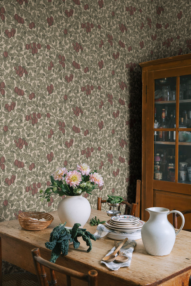 S10468 Burgundy Emrik Ett Hem, Öland Wallpaper by Sandberg