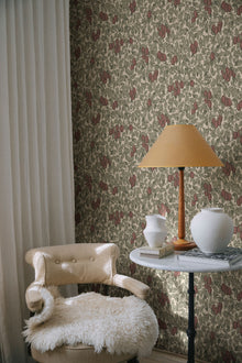S10468 Burgundy Emrik Ett Hem, Öland Wallpaper by Sandberg