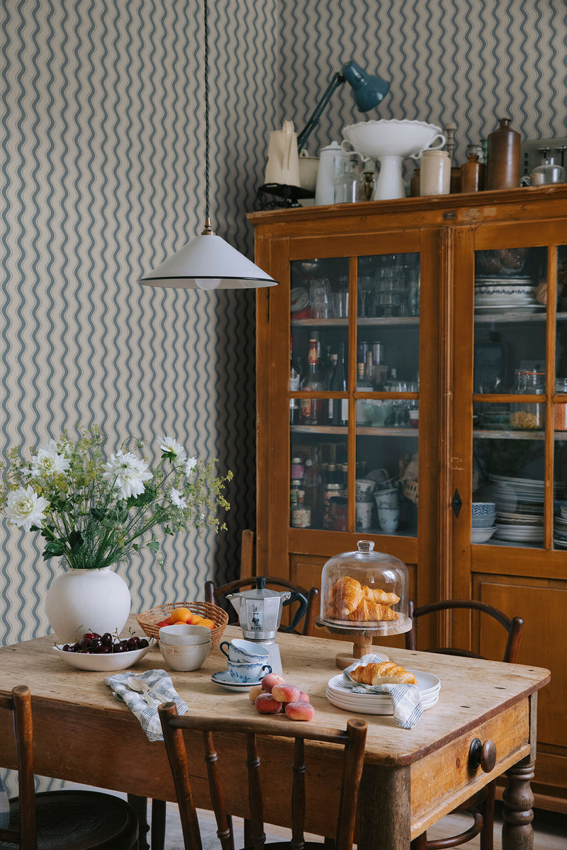 S10474 Indigo Blue Erik Ett Hem, Öland Wallpaper by Sandberg