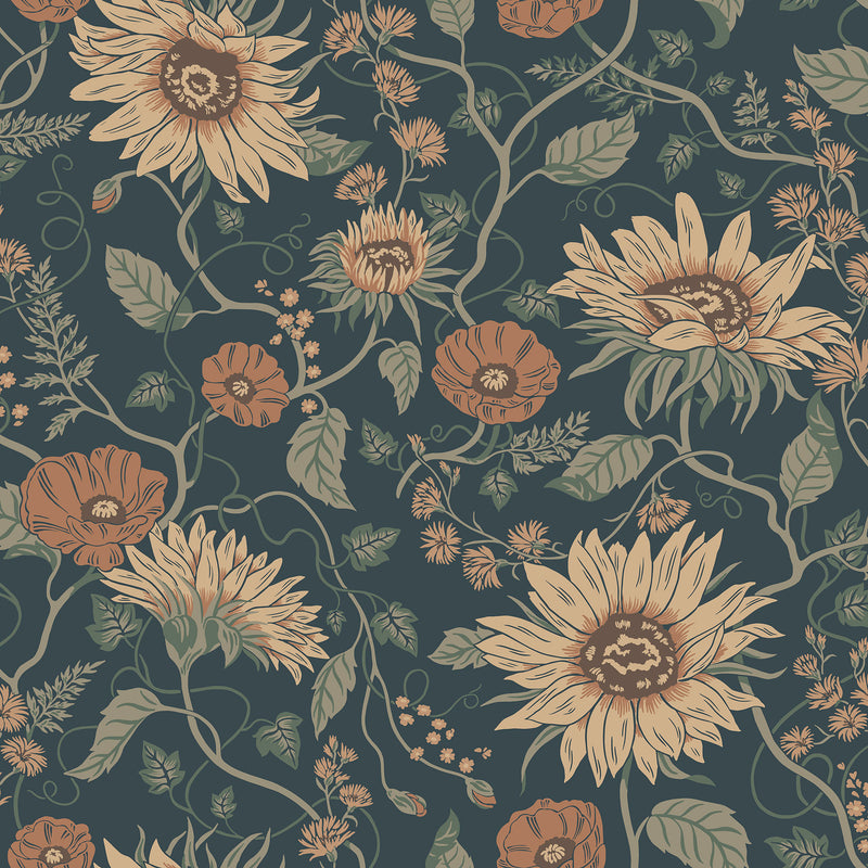 S10480 Midnight Blue Solveig Ett Hem, Öland Wallpaper by Sandberg