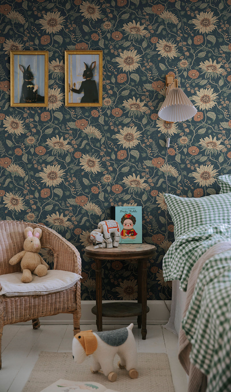 S10480 Midnight Blue Solveig Ett Hem, Öland Wallpaper by Sandberg