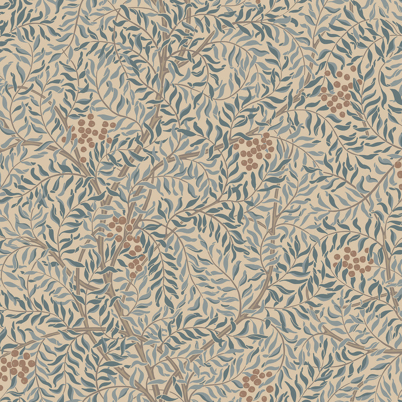 S10494 Misty Blue Simon Trädgården Wallpaper by Sandberg
