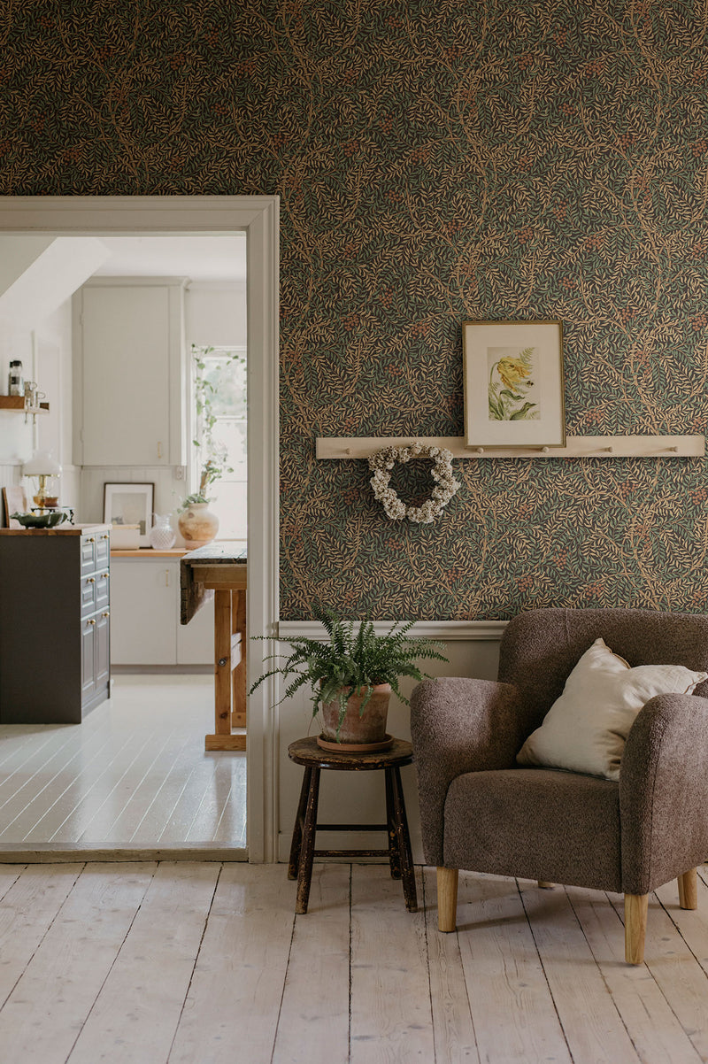 S10495 Charcoal Simon Trädgården Wallpaper by Sandberg