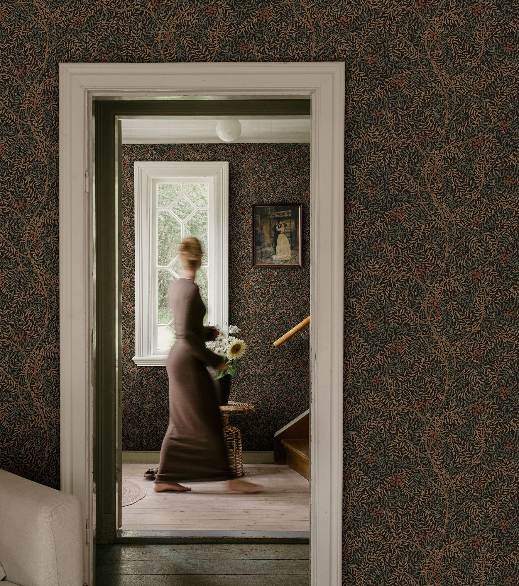 S10495 Charcoal Simon Trädgården Wallpaper by Sandberg