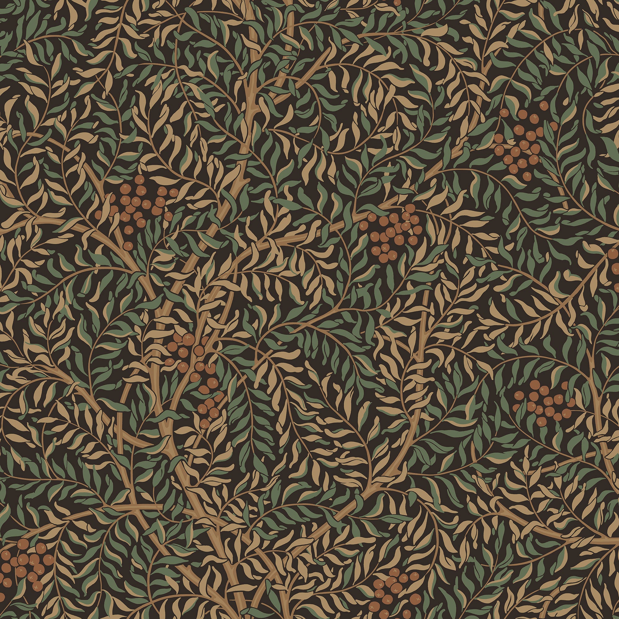 S10495 Charcoal Simon Trädgården Wallpaper by Sandberg