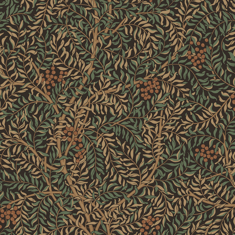 S10495 Charcoal Simon Trädgården Wallpaper by Sandberg