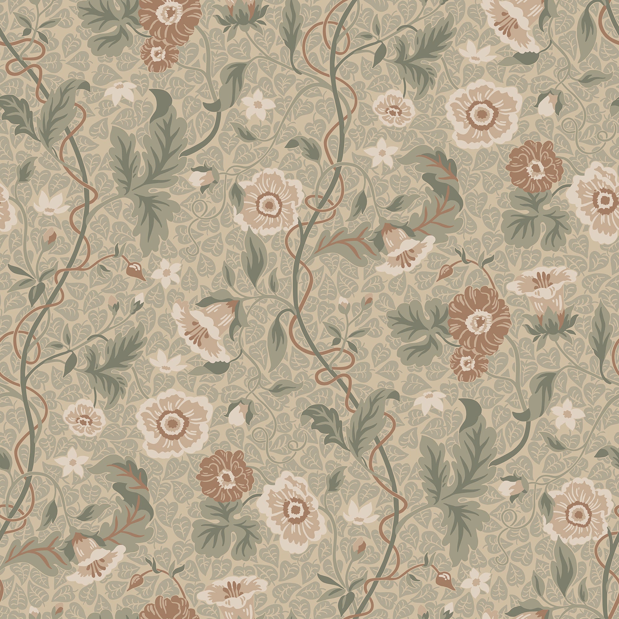 S10499 Garden Green Ulla Trädgården Wallpaper by Sandberg
