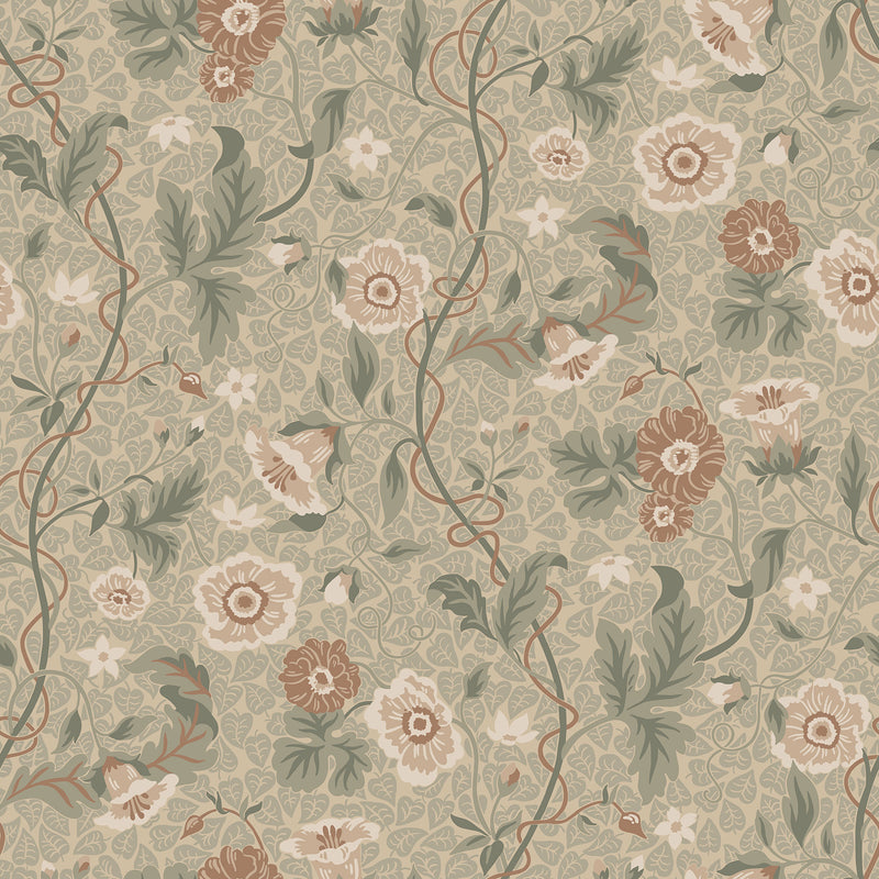S10499 Garden Green Ulla Trädgården Wallpaper by Sandberg