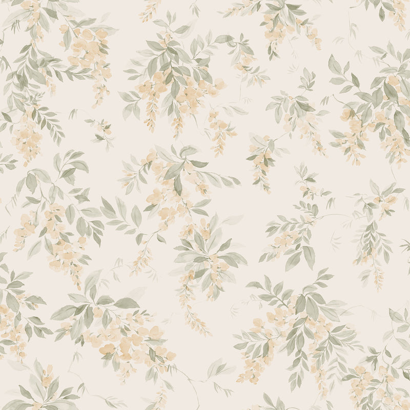 S10505 Spring Green Lovisa Trädgården Wallpaper by Sandberg