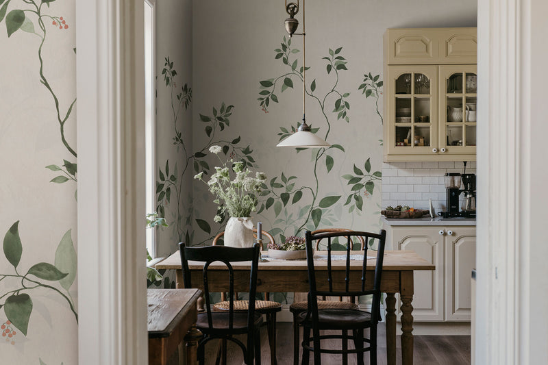 S10518 Green Josefine Trädgården Mural by Sandberg