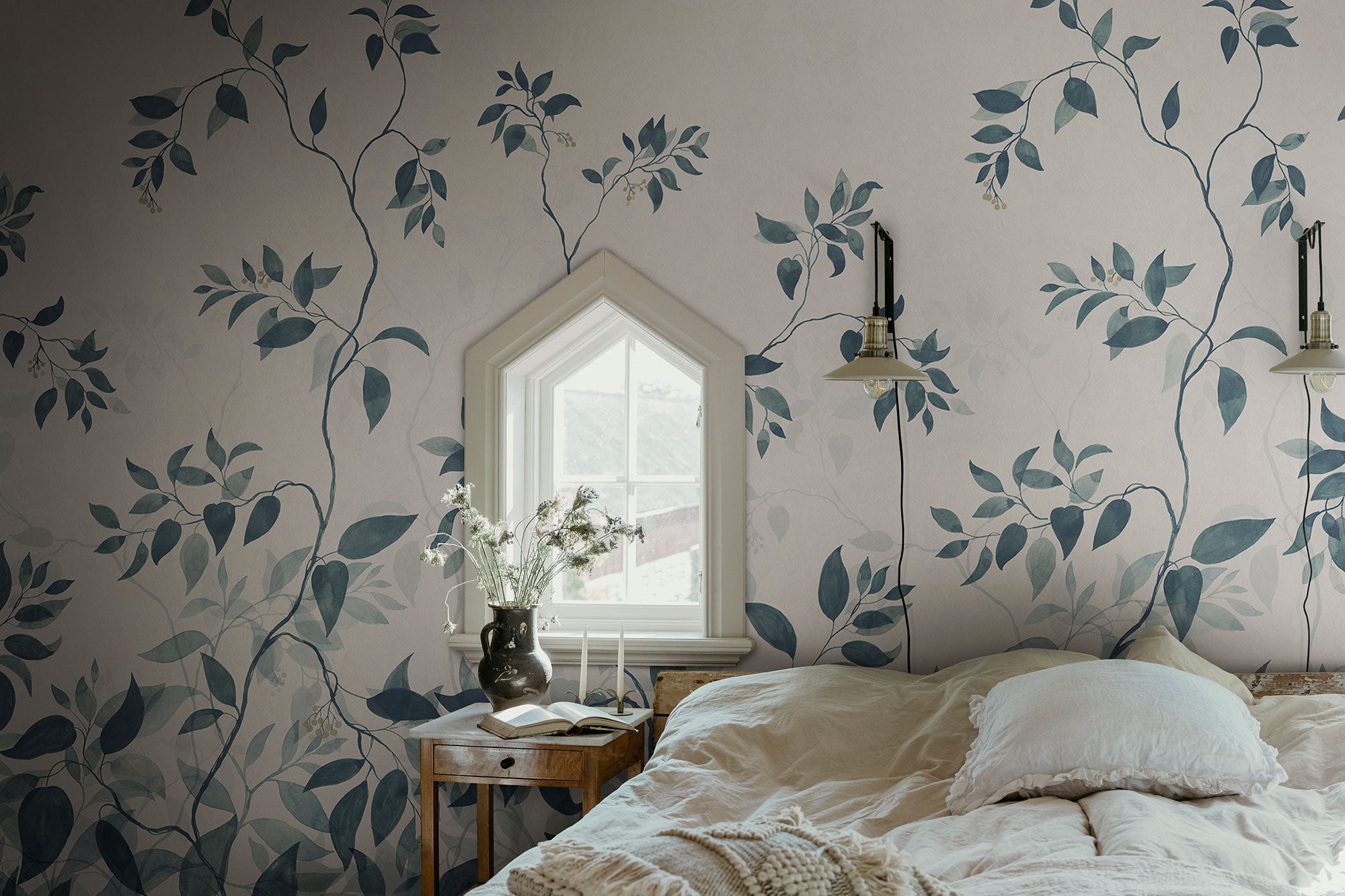 S10519 Blue Josefine Trädgården Mural by Sandberg