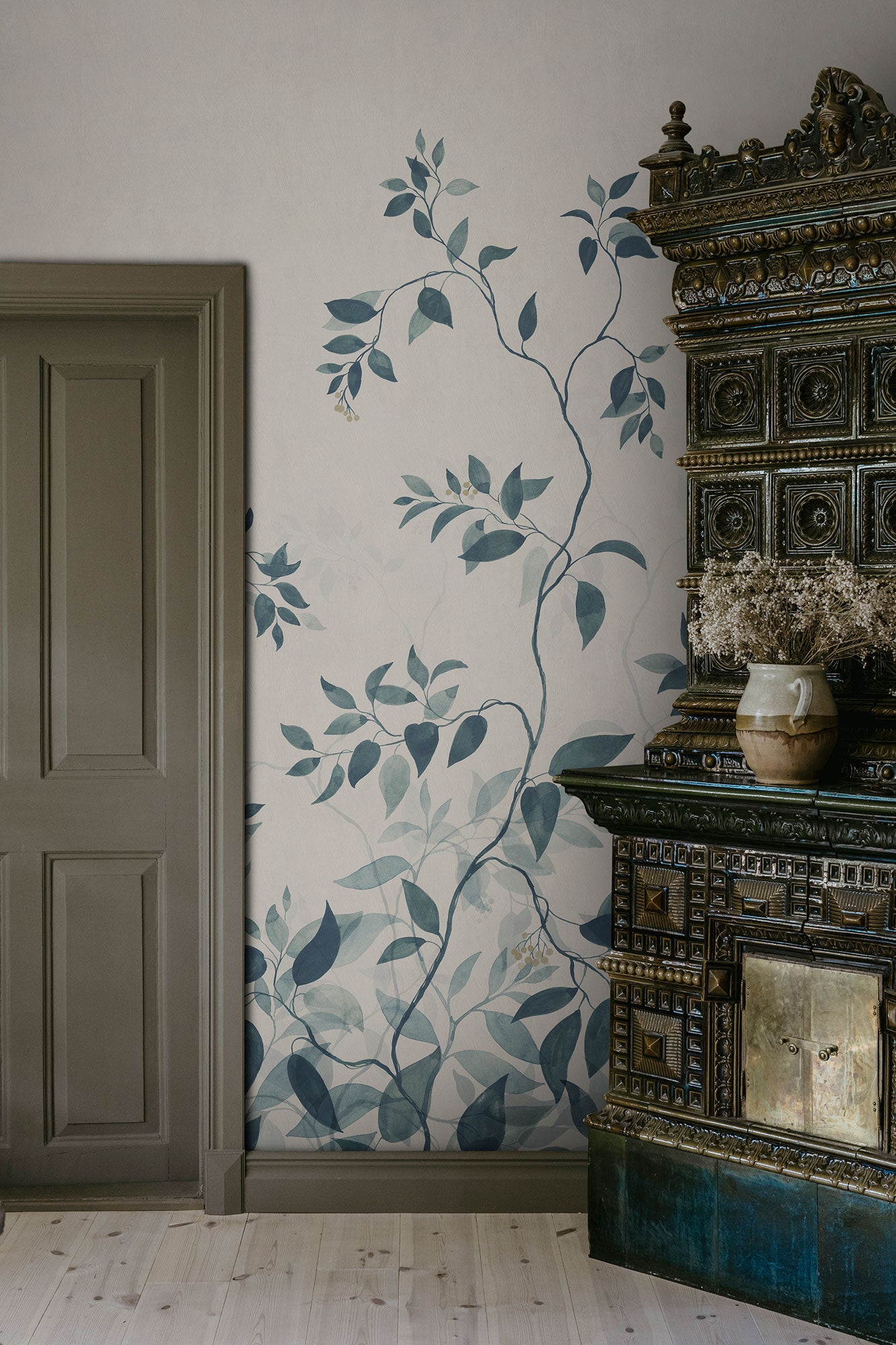 S10519 Blue Josefine Trädgården Mural by Sandberg