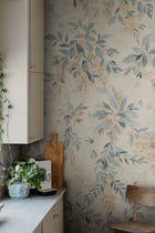 S10521 Blue Lovisa Mural Trädgården Mural by Sandberg