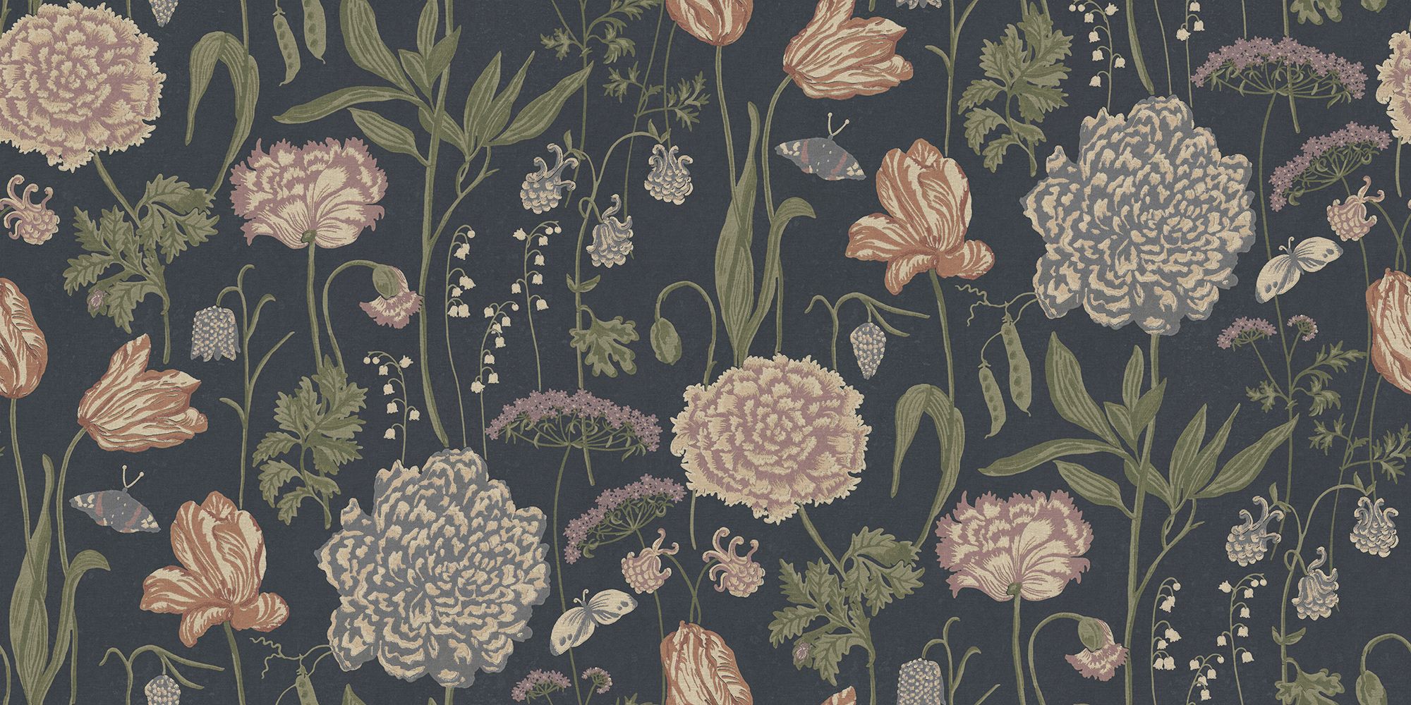 S10534 Dark Blue Aurelie Mural Sandberg Edition Mural by Sandberg