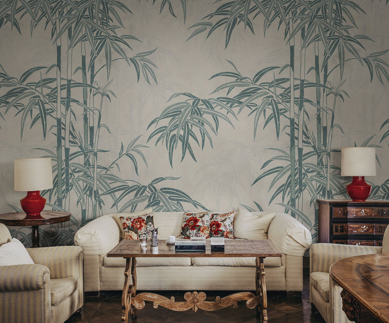 S10542 Blue Leon Mural Palm Garden Mural by Sandberg