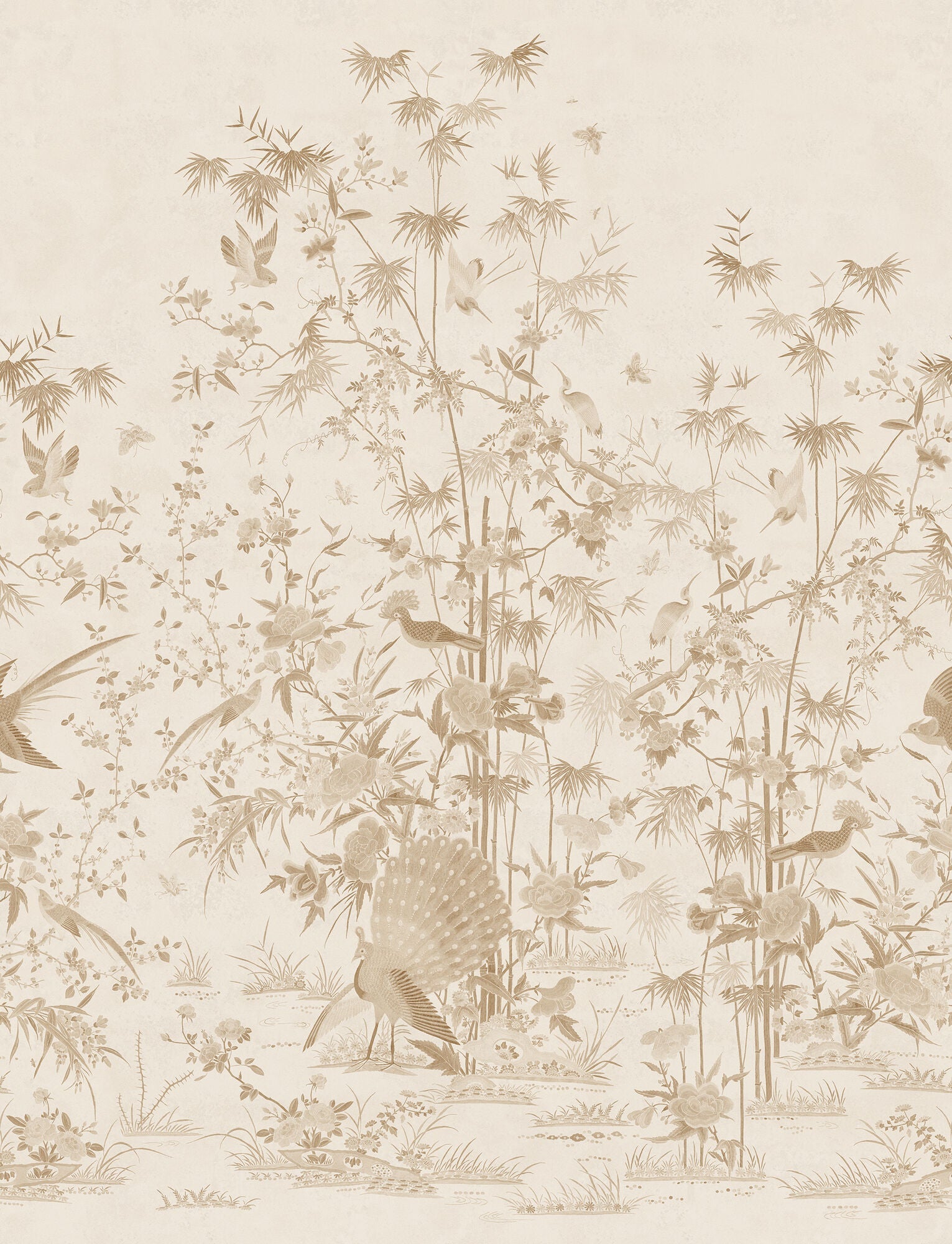 S10544 Beige Chinoiserie Garden Chinoiserie Garden Mural by Sandberg