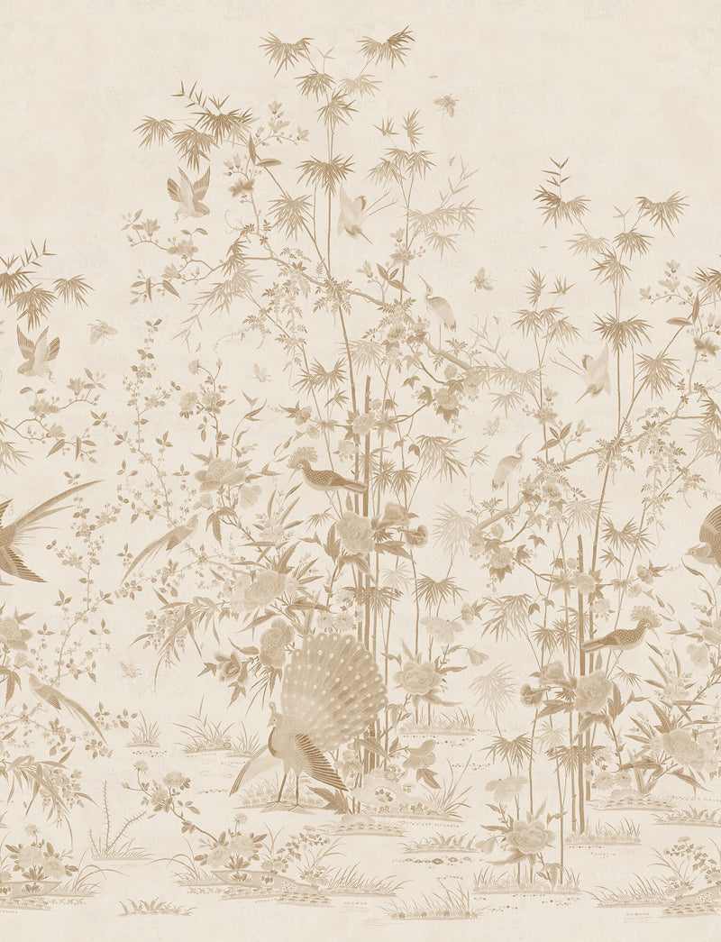 S10544 Beige Chinoiserie Garden Chinoiserie Garden Mural by Sandberg