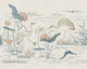 Misty Blue Seabirds Chinoiserie Garden Mural by Sandberg