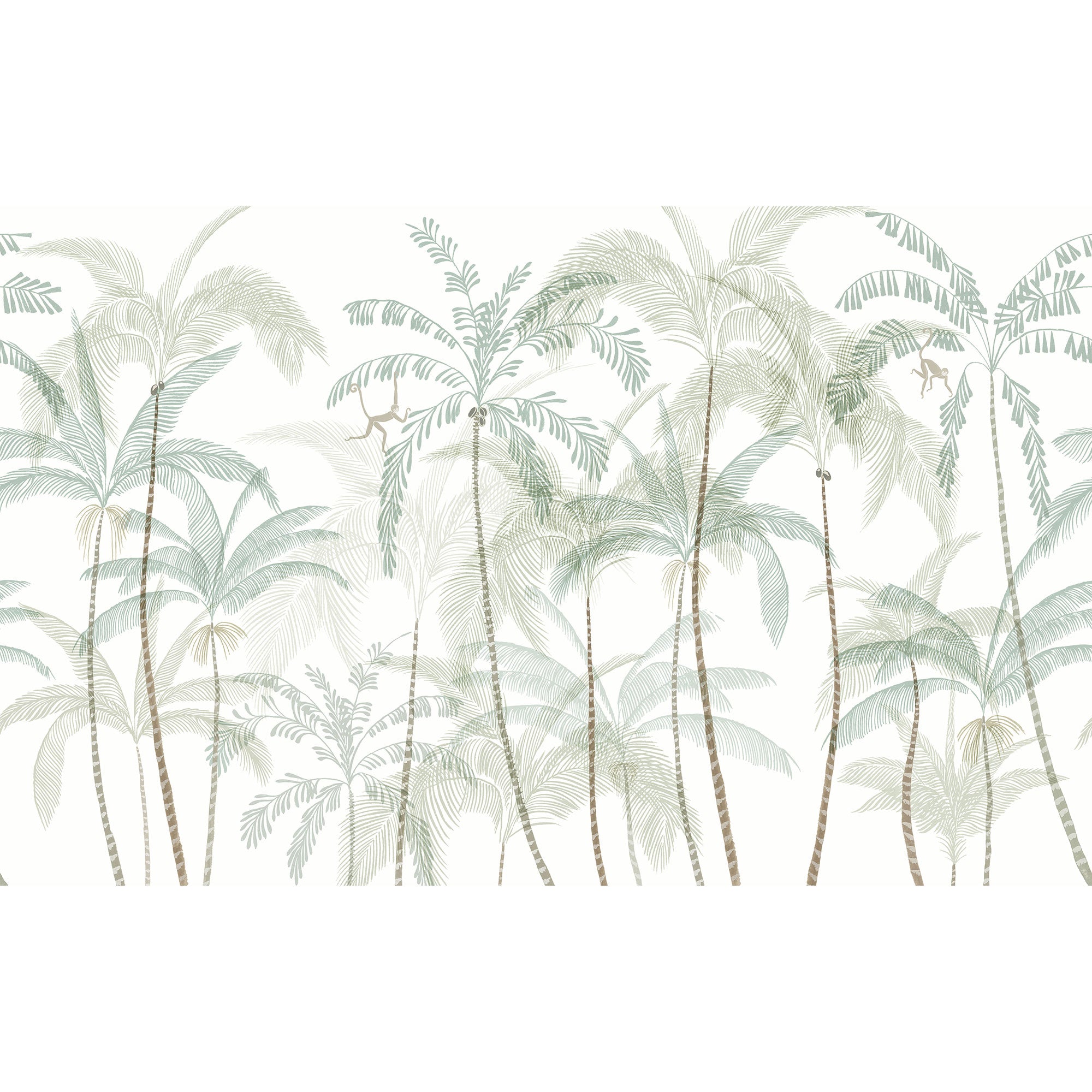 S10552 Light Green Louie Palm Garden Mural by Sandberg