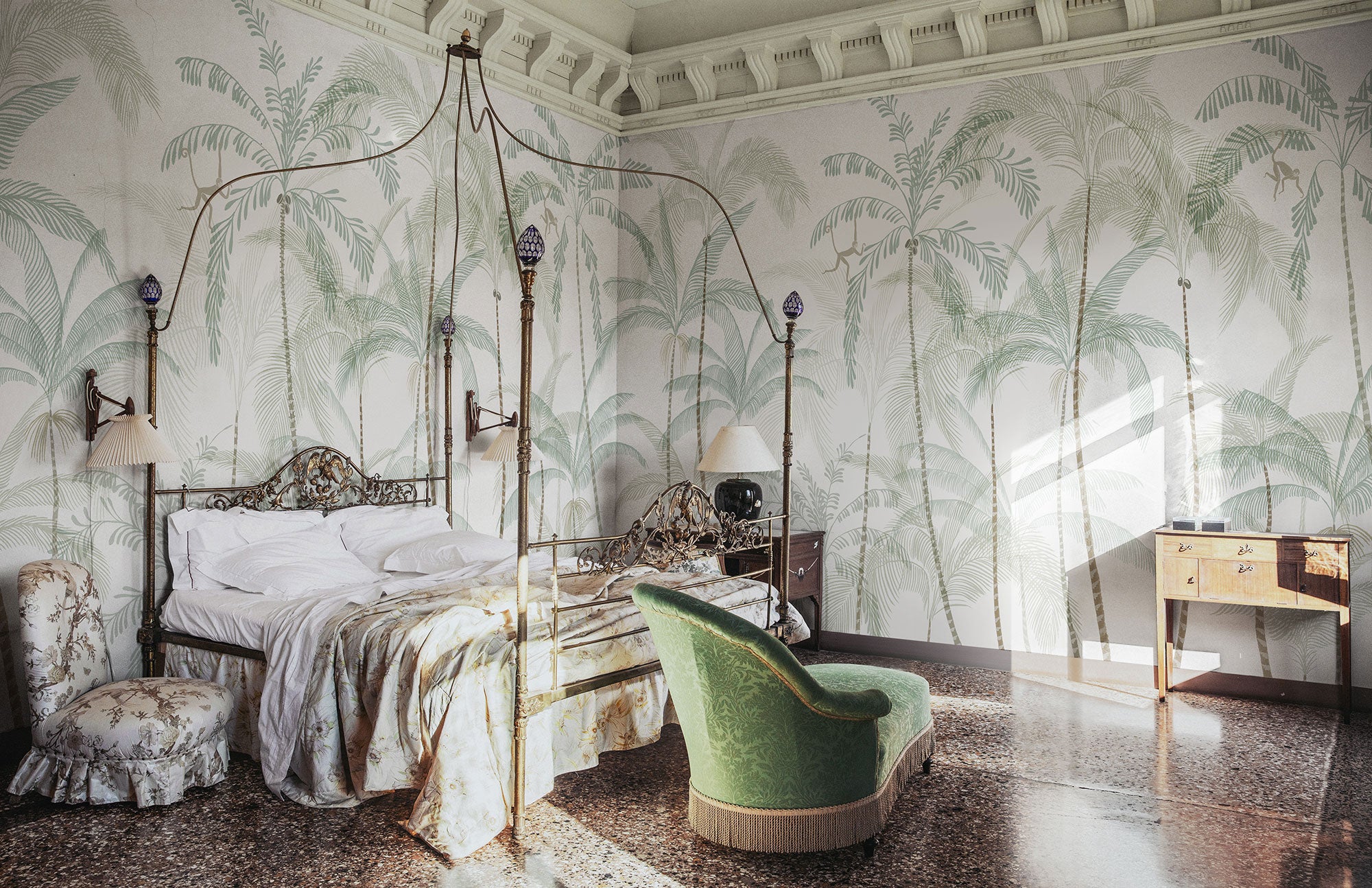 S10552 Light Green Louie Palm Garden Mural by Sandberg