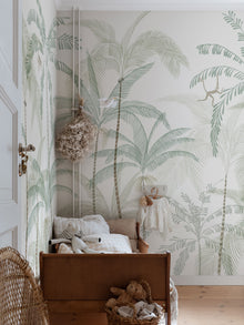 S10552 Light Green Louie Palm Garden Mural by Sandberg