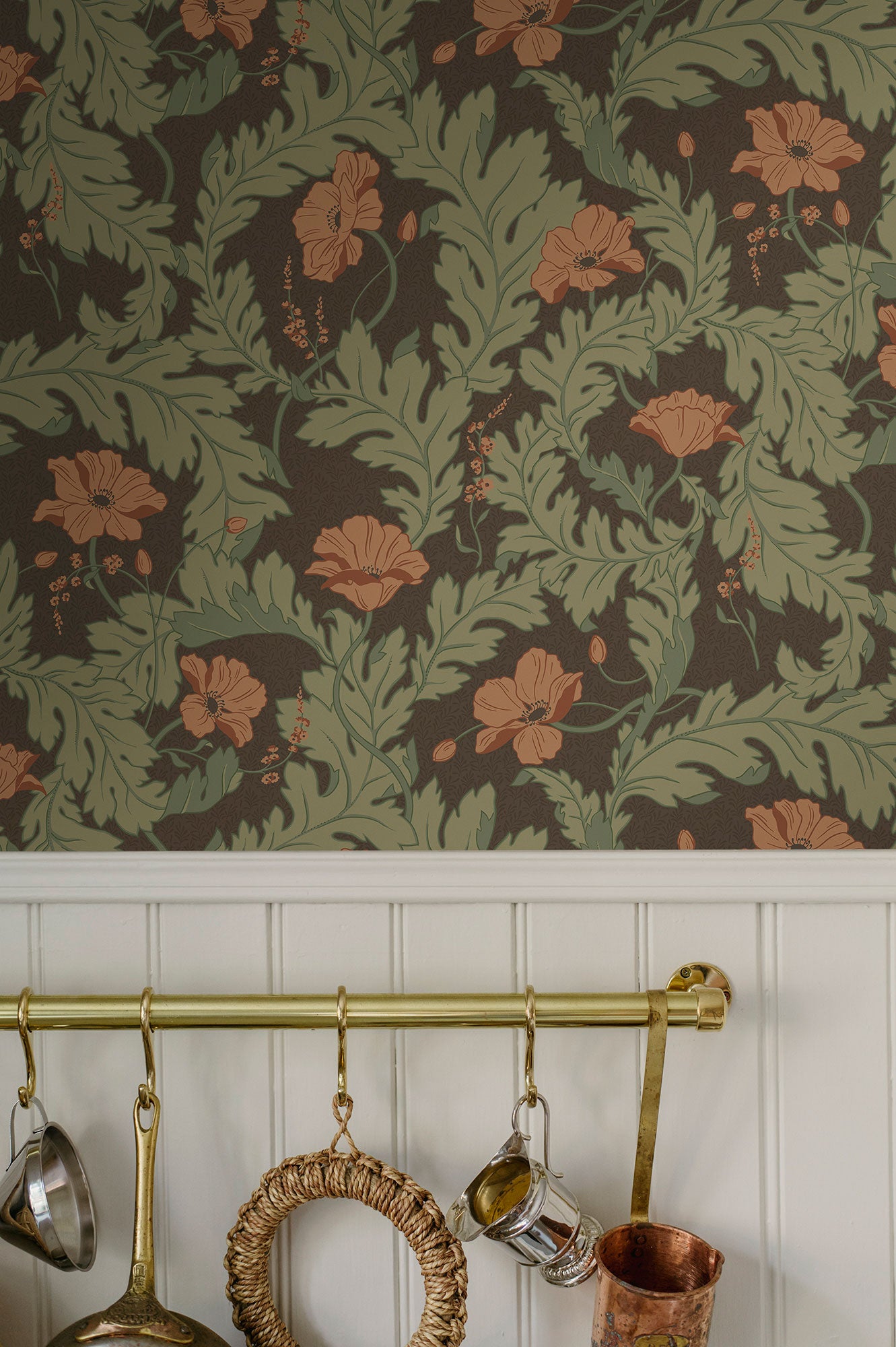 S10561 Brown Charlotta Trädgården Wallpaper by Sandberg
