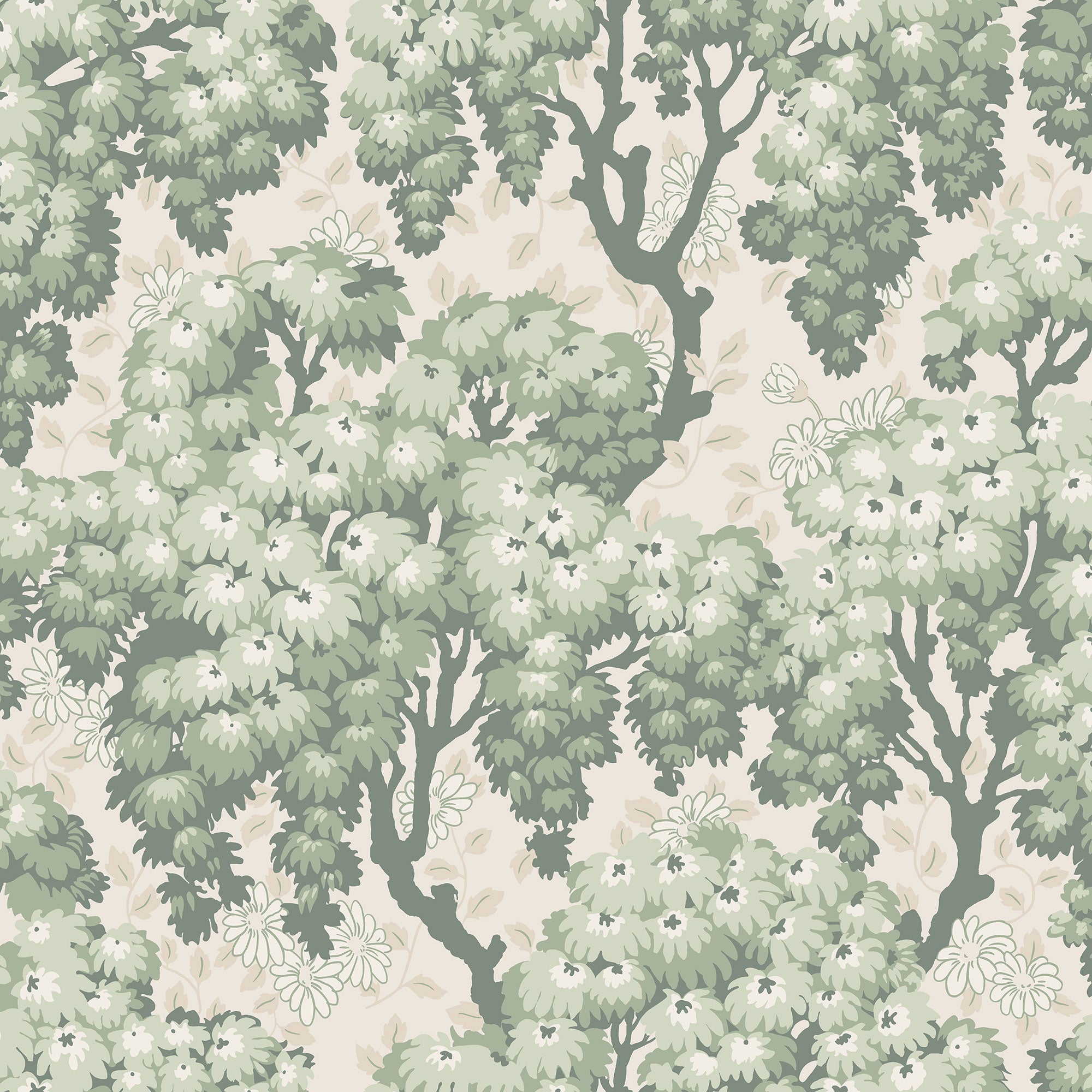 S10564 Green Ragnvi Trädgården Wallpaper by Sandberg