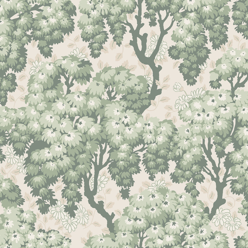 S10564 Green Ragnvi Trädgården Wallpaper by Sandberg