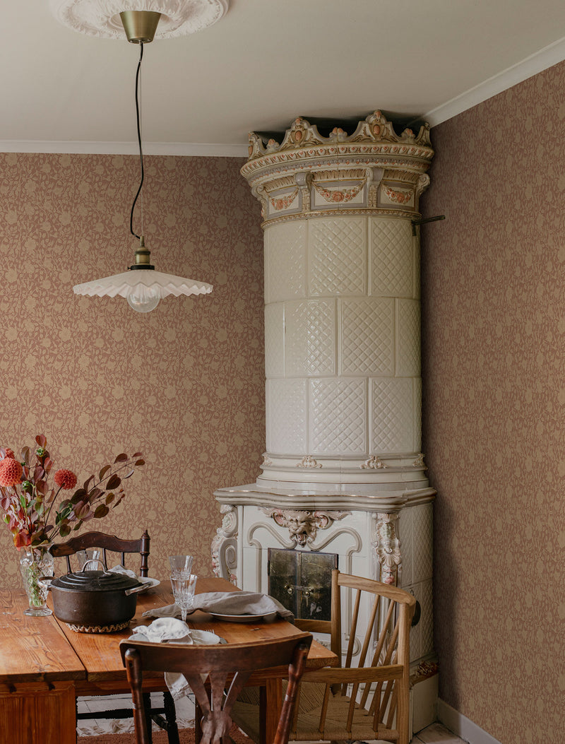 S10568 Terracotta Anton Trädgården Wallpaper by Sandberg