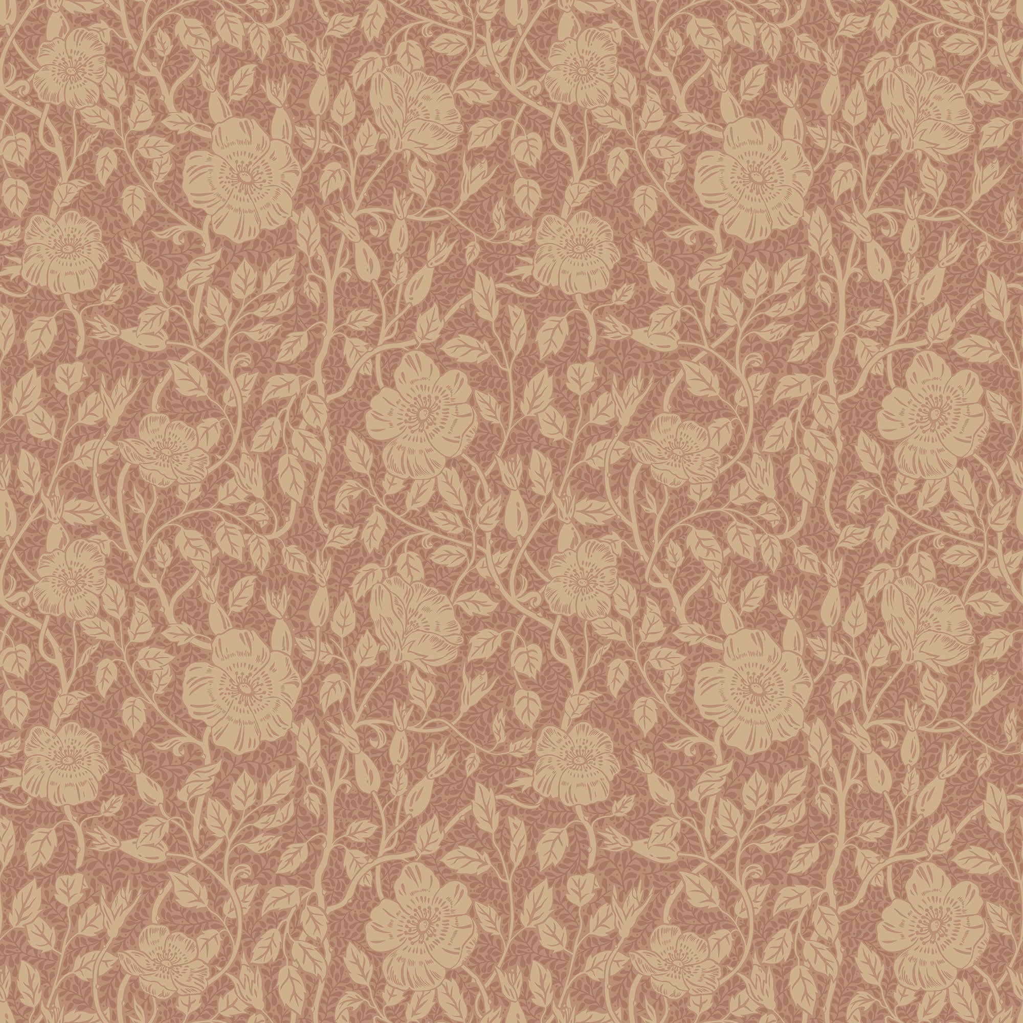 S10568 Terracotta Anton Trädgården Wallpaper by Sandberg