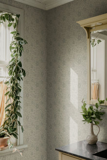S10569 Sage Green Anton Trädgården Wallpaper by Sandberg