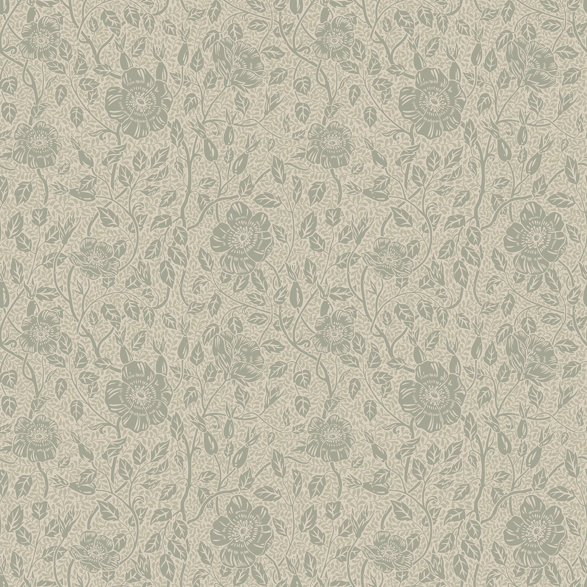 S10569 Sage Green Anton Trädgården Wallpaper by Sandberg