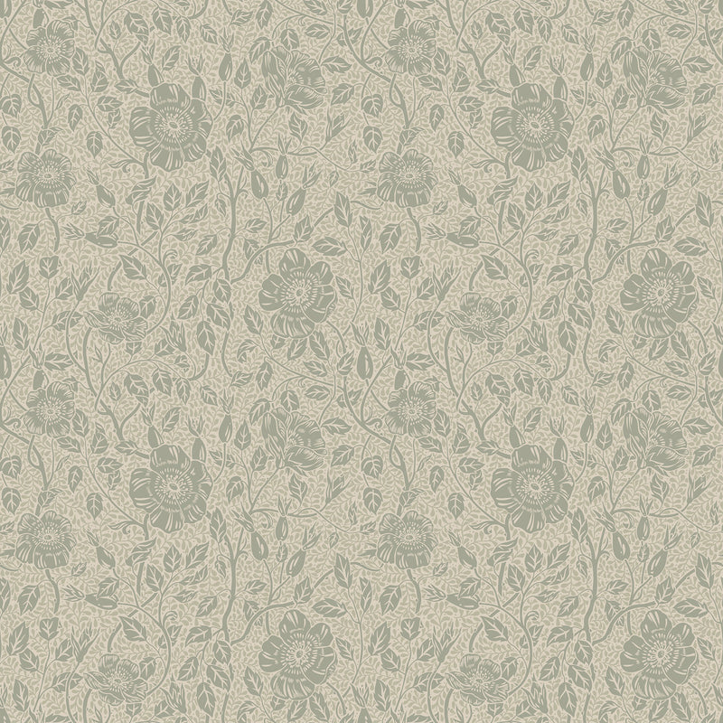 S10569 Sage Green Anton Trädgården Wallpaper by Sandberg