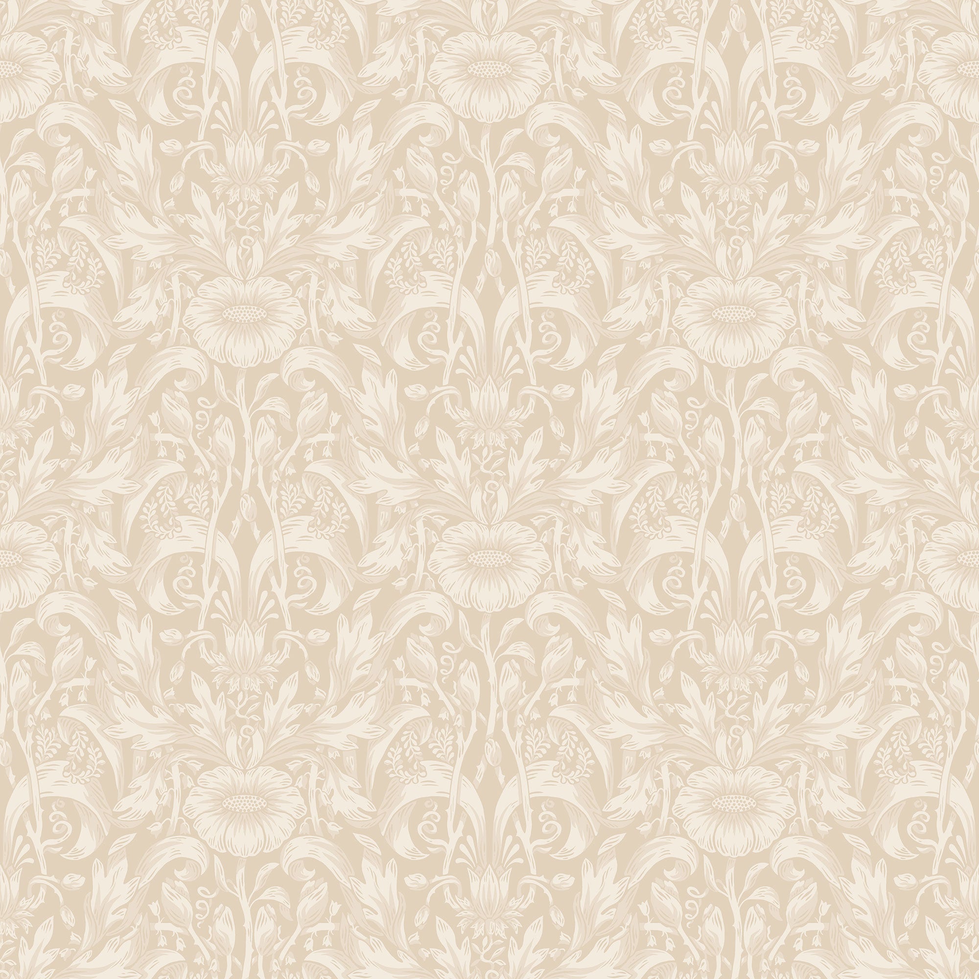 S10570 Beige Emil Trädgården Wallpaper by Sandberg