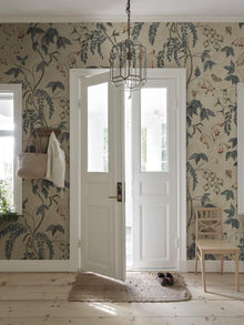 S10574 Misty Blue Ottilia Herbarium Mural by Sandberg