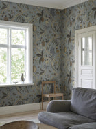 S10580 Light Blue Tree of Life Mural Herbarium Mural by Sandberg