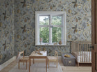 S10580 Light Blue Tree of Life Mural Herbarium Mural by Sandberg