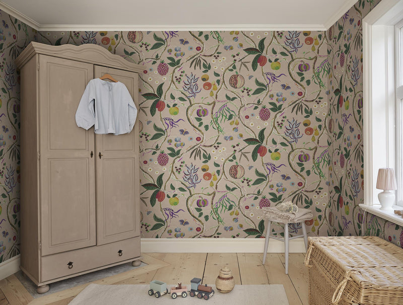 S10581 Pink Tree of Life Mural Herbarium Mural by Sandberg