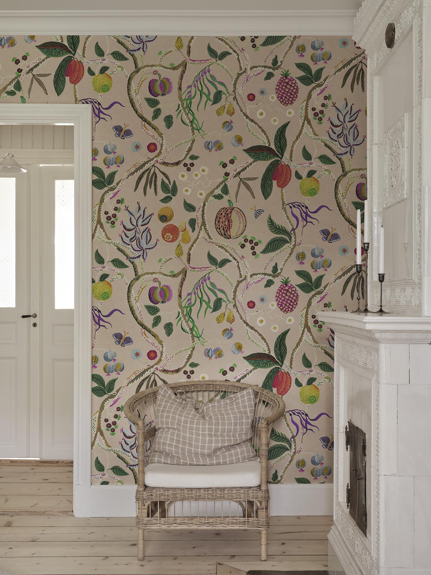 S10581 Pink Tree of Life Mural Herbarium Mural by Sandberg