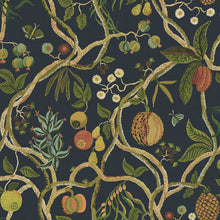S10582 Dark Blue Tree of Life Mural Herbarium Mural by Sandberg
