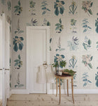 S10589 Blue Flora Herbarium Mural by Sandberg