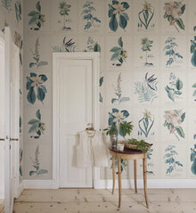 S10589 Blue Flora Herbarium Mural by Sandberg