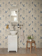 S10590 Blue Louise Herbarium Mural by Sandberg