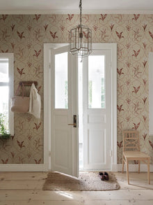 S10591 Burgundy Louise Herbarium Mural by Sandberg