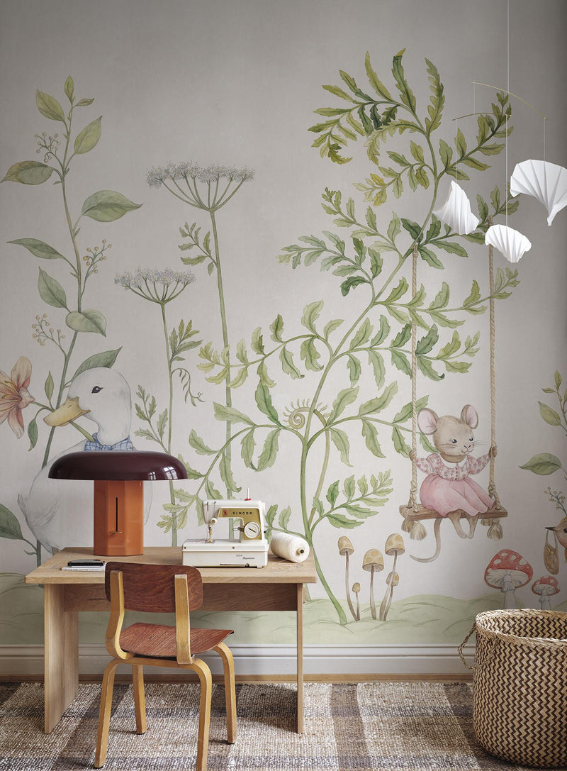 S10593 Green Vilhelmina Familjen Mural by Sandberg