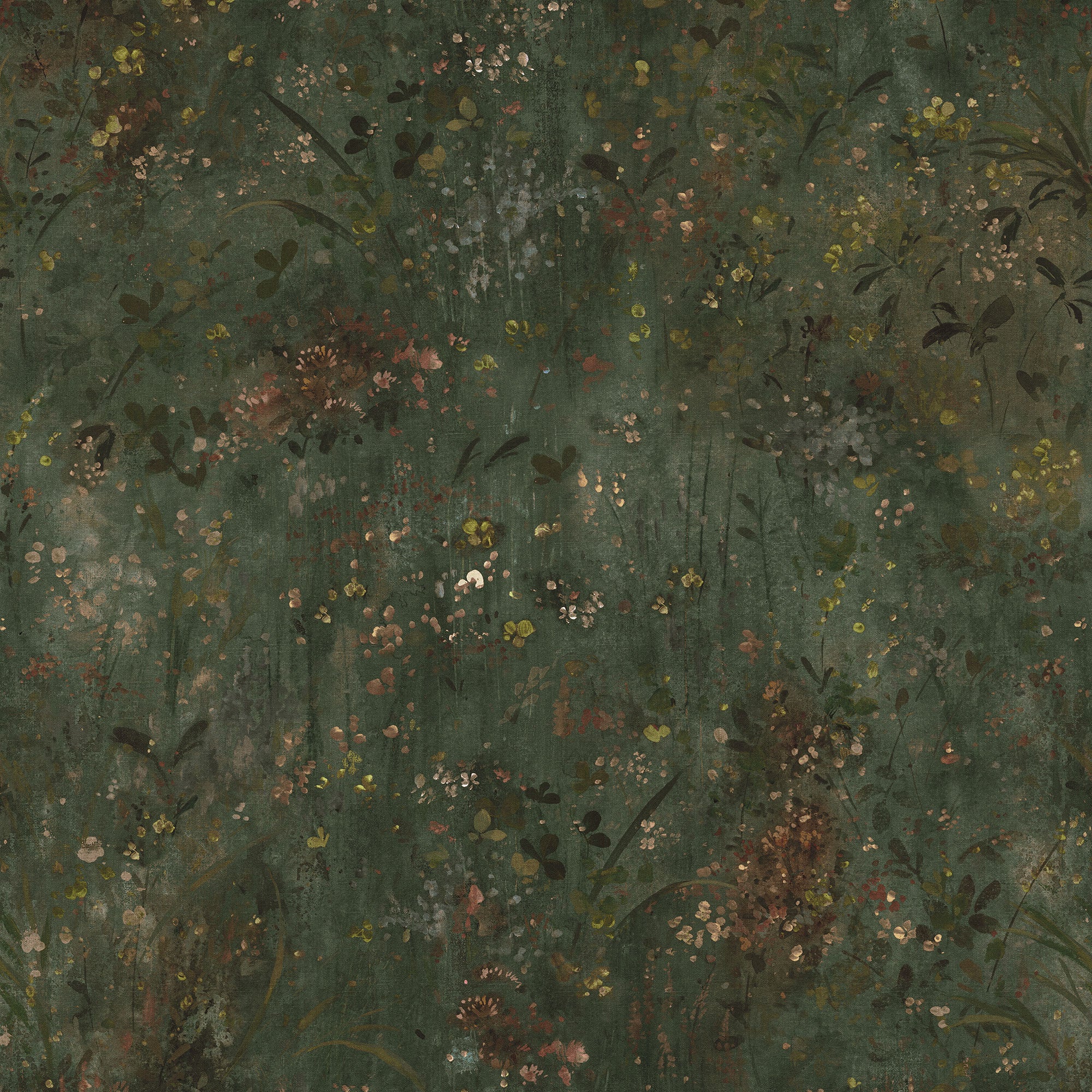 S10594 Forest Green Juni Herbarium Mural by Sandberg